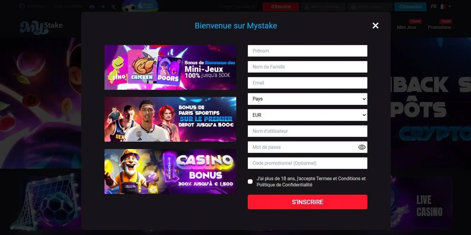 Mystake enregistrer